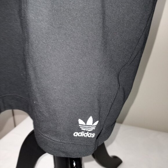 ADIDAS BLACK T-SHIRT DRESS WITH SHEER SHORT SLEEVES WOMEN SIZE S/M - Picture 3 of 8